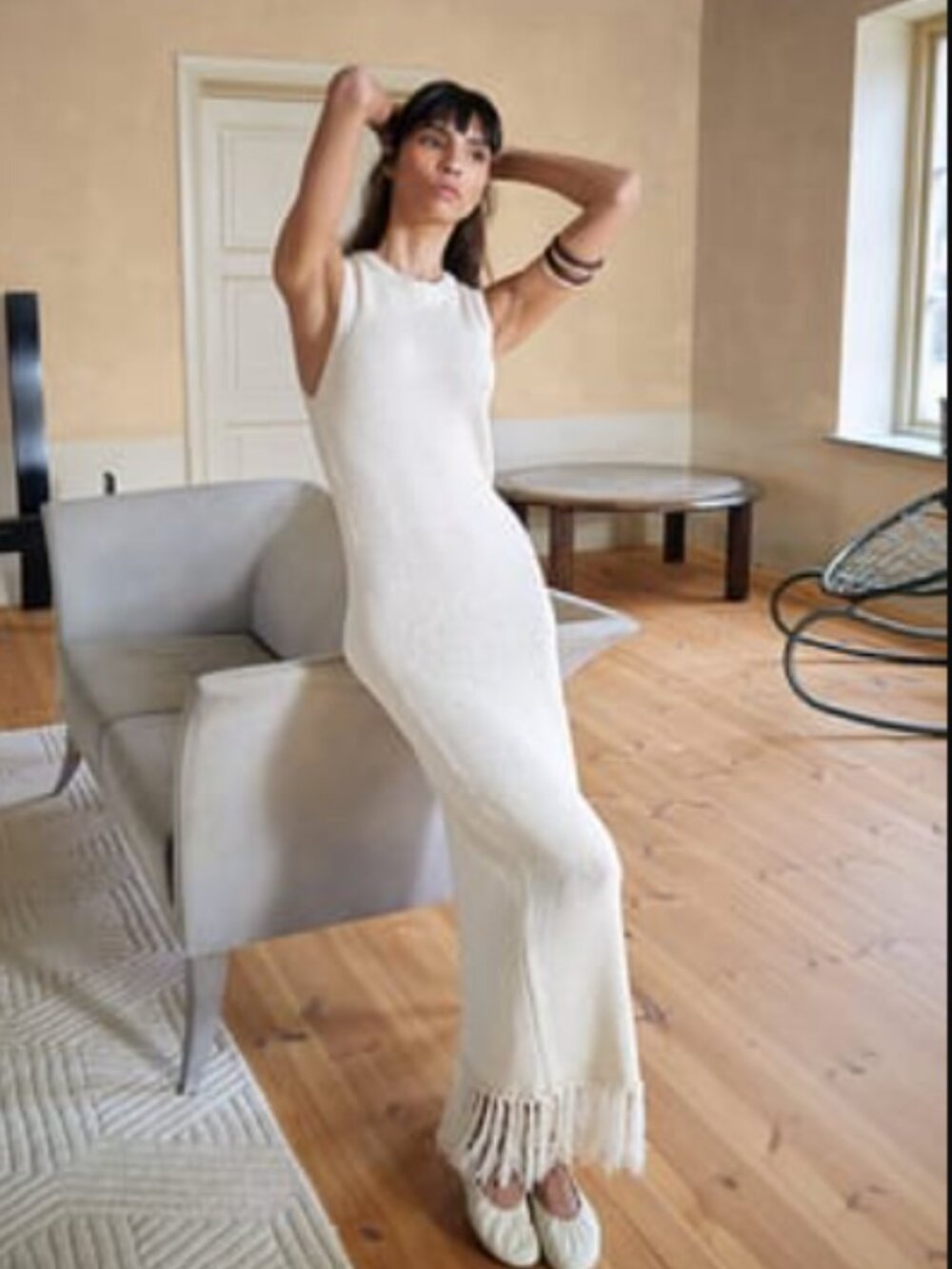 NA-KD Knitted Fringe Dress (XL)